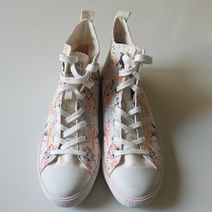 Skechers White and Pink‎ High-Top Sneakers